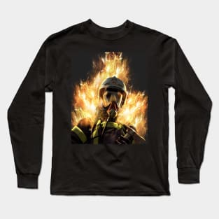 Skull Firefighter Long Sleeve T-Shirt